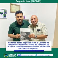 Câmara de Campinorte recebe visita do Vereador de Uruaçu Chiquinho